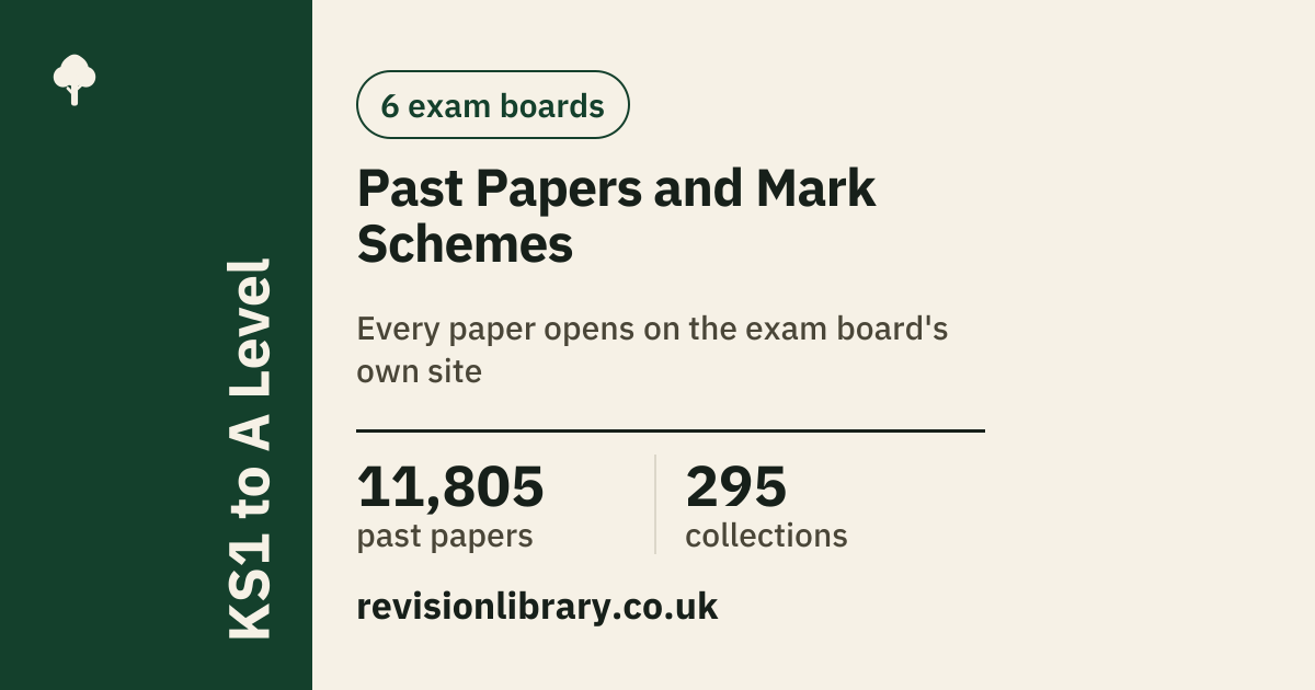 GCSE and A Level Past Papers and Mark Schemes | Revision Library