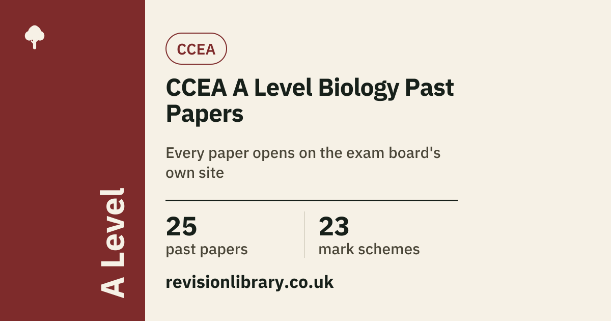 CCEA A Level Biology Past Papers and Mark Schemes