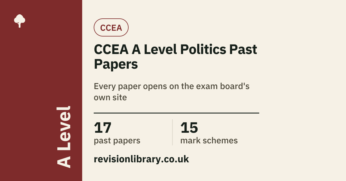 CCEA A Level Politics Past Papers and Mark Schemes