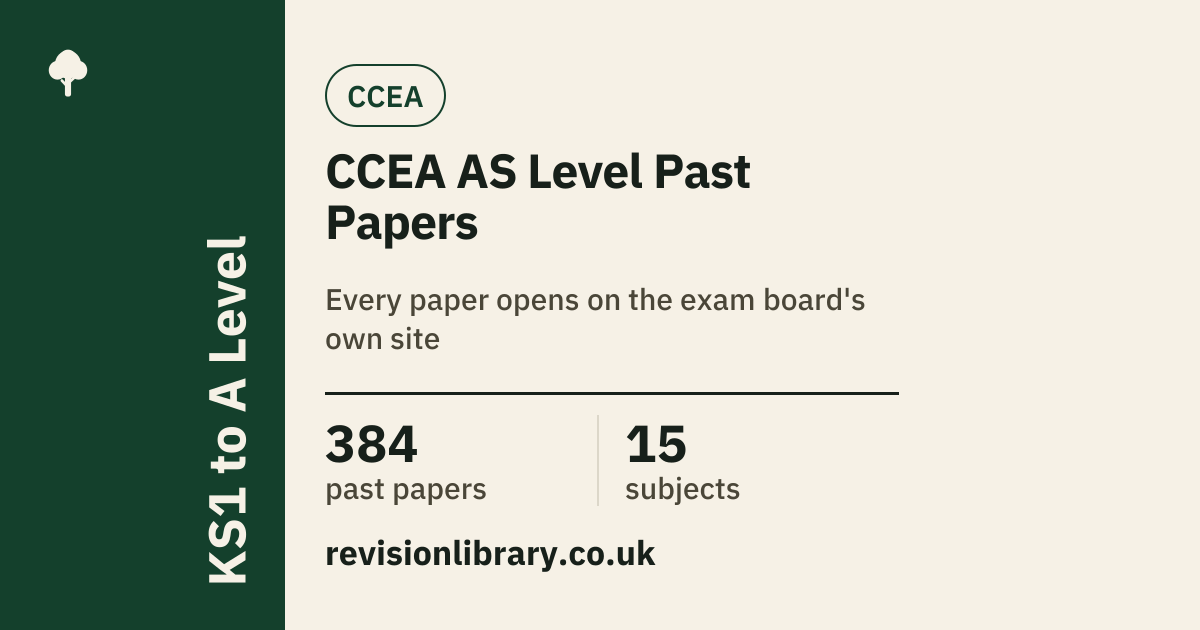 CCEA AS Level Past Papers and Mark Schemes | Revision Library