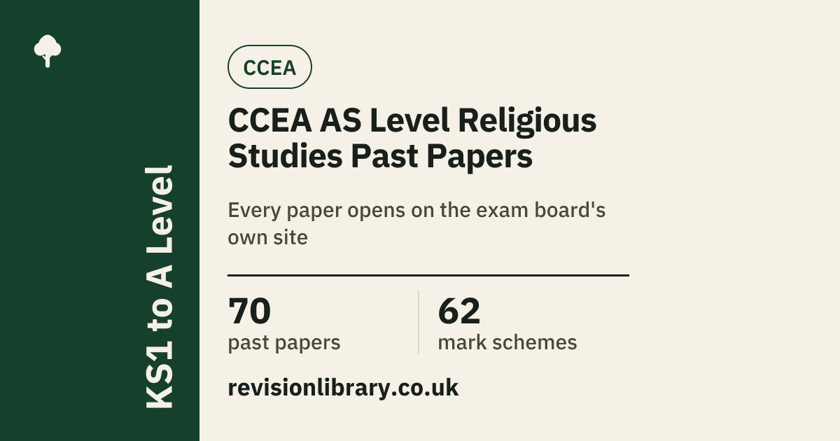 CCEA AS Level Religious Studies Past Papers and Mark Schemes