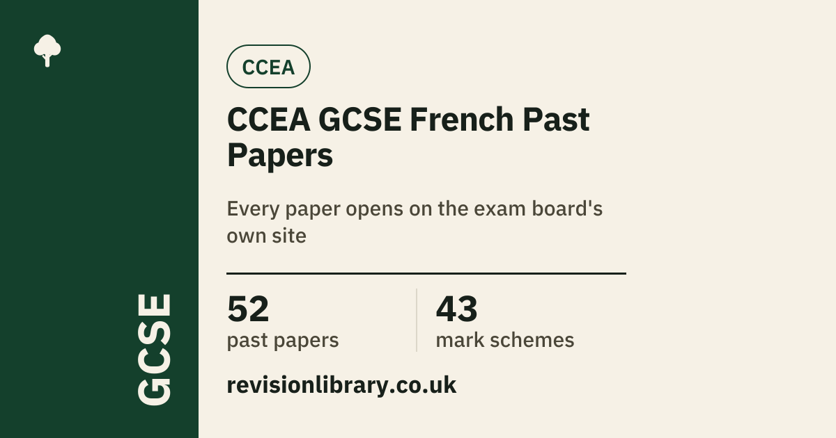 CCEA GCSE French Past Papers and Mark Schemes | Revision Library