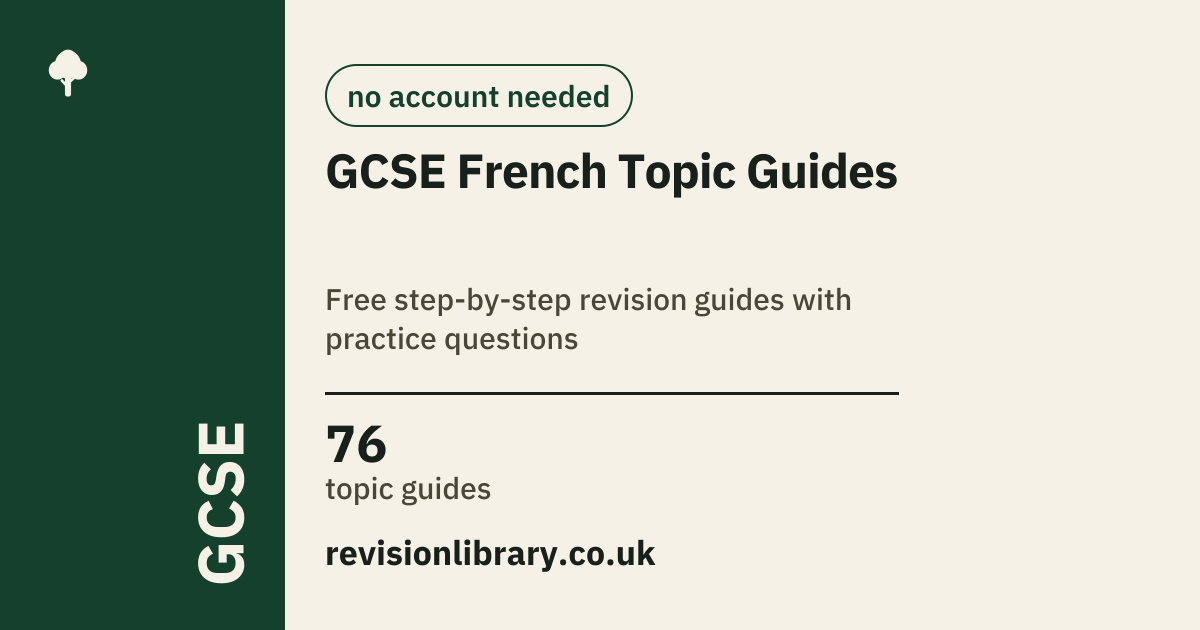 GCSE French Revision Guides - Every Topic, Free Worksheets