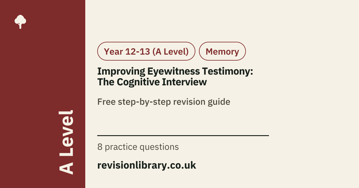 Improving Eyewitness Testimony: The Cognitive Interview | A Level ...