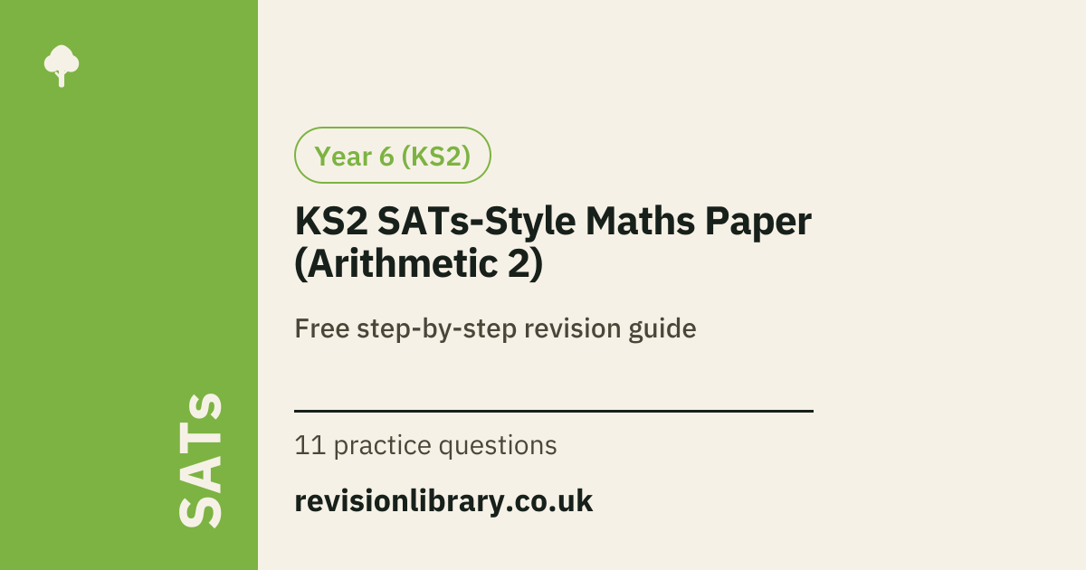 KS2 SATs-Style Maths Paper (Arithmetic 2) | KS1 and KS2 SATs