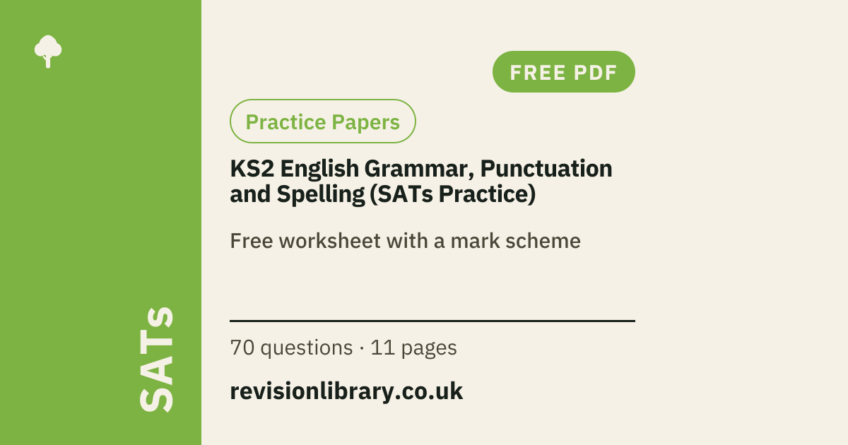 KS2 English Grammar, Punctuation and Spelling (SATs Practice) Worksheet ...